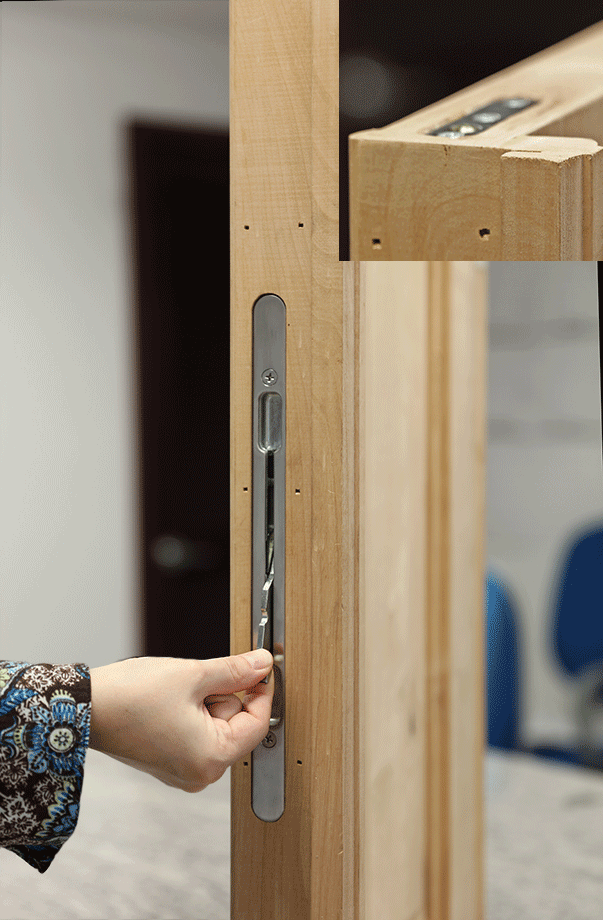 astragal mortise lock in motion