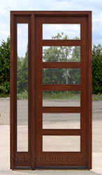 modern door with clear glass and sidelite AC 508