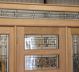 exterior shaker door and transom inside view