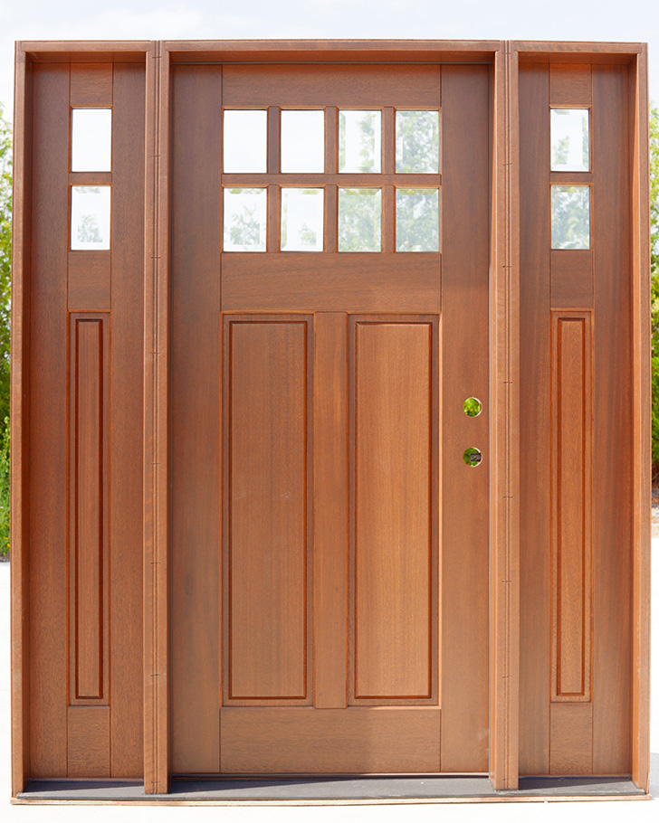 CL-23-14 Mahogany Craftsman door with Sidelights