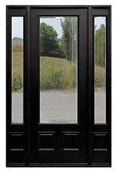blue doors clear beveled glass