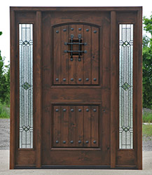 Doors with sidelights and builder patina glass