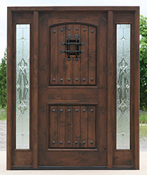 Exterior Rustic Entry Doors prefinished Walnut Color