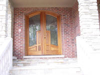 large mahogany wood door