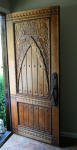 Hand carved wood door