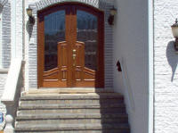 large mahogany wood door