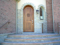 round top rustic door with speakeasy