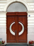 tiffany style wood entry door
