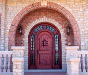 installed alder wood door