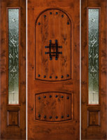 SW-01 8'0" rustic door with Sierra Glass Sidelights