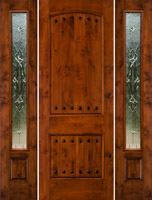 SW-62 3' 0" x 8' 0" Rustic Door with Sierra Glass in 2 sidelights