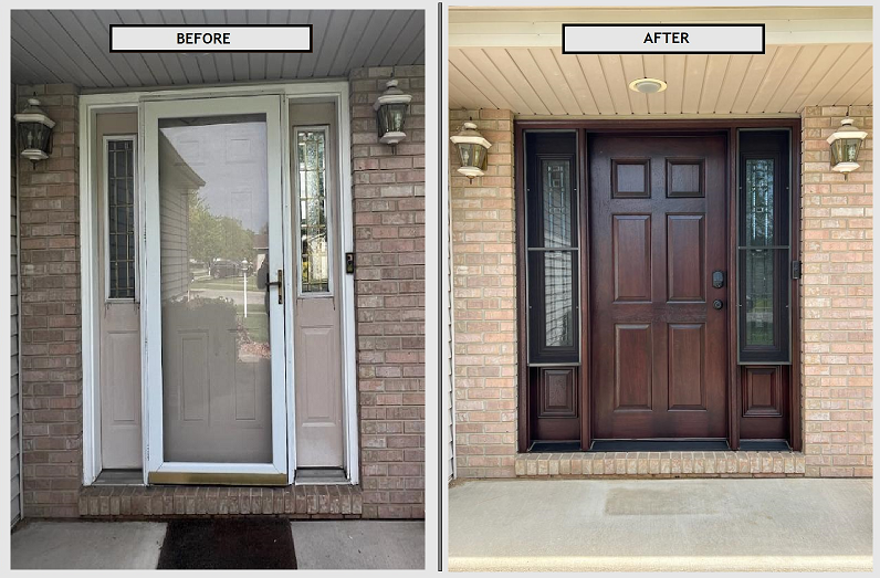 before and after door application