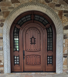 custom pompano door in Sapele