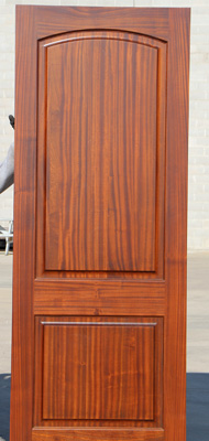 carved elk door inside view