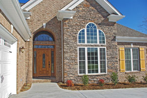 Exterior Door with Double Transom