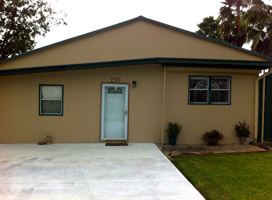 home before new rustic door installation