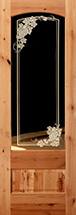 801 8'0" knotty Alder Etched Glass doors Grape Leaves