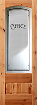 801 knotty alder etched glass office door