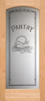 801 full lite Interior door with etched Pantry Glass