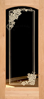 801 knotty alder etched glass grape leaves door