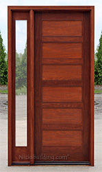 Ac-508 Shaker Panel Door with Clear Glass Sidelite