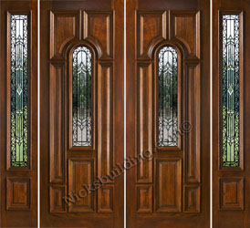 N525 double door with n100 sidelights and Iron Classic Glass