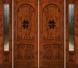 SW-01 8' 0" double doors with sw-100 flemish glass sidelights
