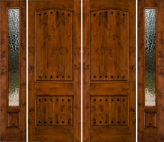 Rustic Double Doors with Sidelights