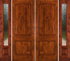 sw-66 double door with flemish glass sidelights