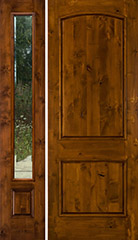 Sw66 rustic exterior door and Sw100 Sidelite with Clear Beveled Glass