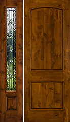 sw66 8-0 door with sw100 sidelights iron classic glass
