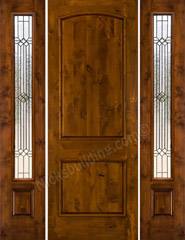 Sw66 with 2 Sidelights Builder Style Patina Glass