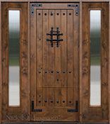 SW70 with 2 sw100 sidelights and Reeded Glass
