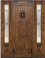 Sw70 8' 0" with 2 sw100 sidelights builder glass with patina caming