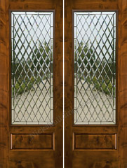Rustic Double Doors with Gothic Style glass