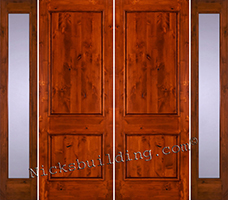 Rustic Double Doors with Sidelights