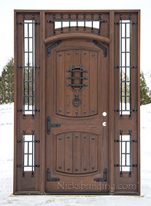 Rustic Teak Wood Arched Castle Door Model Vienna