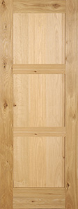3 Panel White Oak Shaker Interior Doors