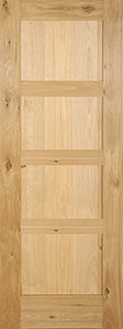 White Oak 4 Panel Interior Shaker Doors