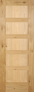5 Panel White Oak Shaker Interior doors