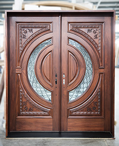 Custom Carved Tiffany Double Doors