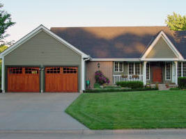Garage Doors with Arched Glass Design